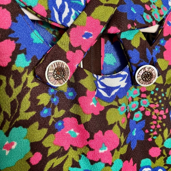 Vintage Handmade 60s 70s Funky Psychadelic Flower Power Dress - Picture 2 of 4